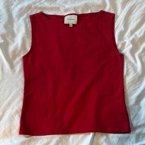 Red Sleeveless Tank Top – Size S – Reformation Minimalist Cotton Top
